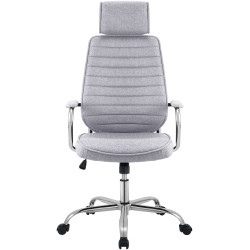 Fauteuil de bureau Rako en tissu gris clair