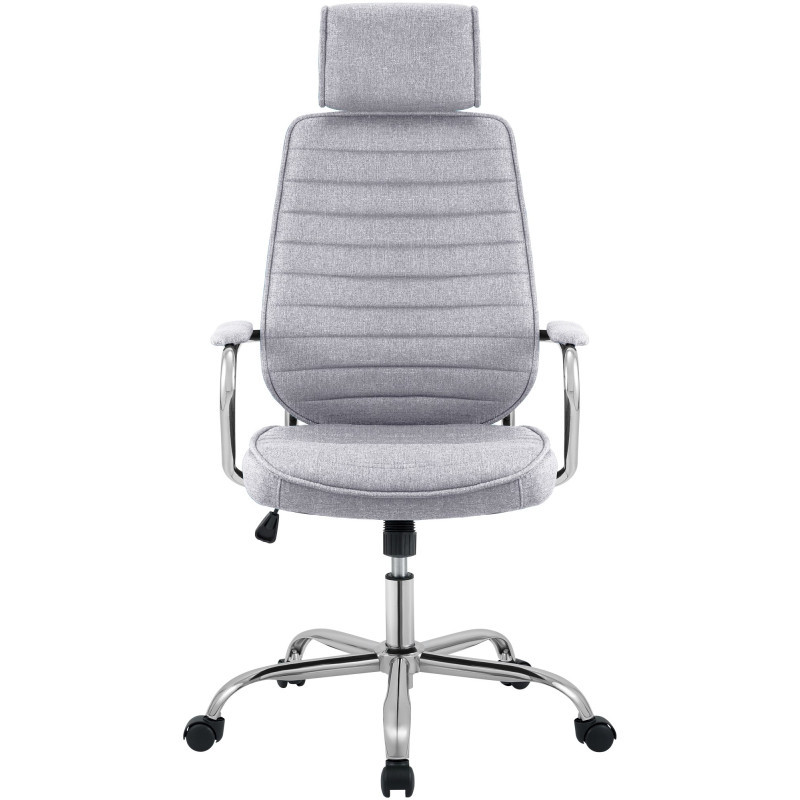 Chaise de bureau Rako, tissu gris clair