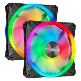 CORSAIR Lot de deux ventilateurs iCUE QL140 RGB - Diametre 140mm - Avec lighting Node Core (CO-9050100-WW)