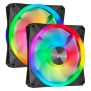 CORSAIR Lot de deux ventilateurs iCUE QL140 RGB - Diametre 140mm - Avec lighting Node Core (CO-9050100-WW)