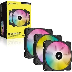 CORSAIR Ventilateur SP Series - SP120 RGB ELITE - 120mm RGB LED Fan with AirGuide - Triple Pack Lighting Node CORE (CO-9050109-W