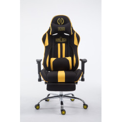 Fauteuil de bureau racing Limit en tissu avec repose-pieds noir/jaune