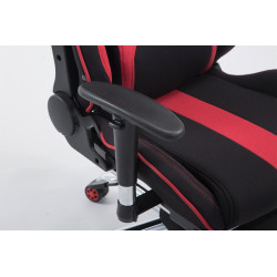 Fauteuil de bureau Racing Limit en tissu avec repose-pieds noir/rouge