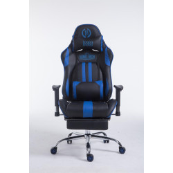 Fauteuil de bureau de course Limit avec repose-pieds noir/bleu