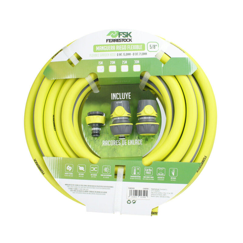 Tuyau d'arrosage Ferrestock 5/8" Polyester 15 m Ø 15 mm Flexible