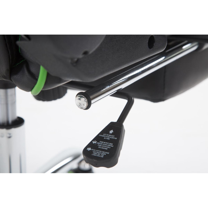 Sedia ufficio Racing Limit in similpelle Nero/verde,Con poggiapiedi