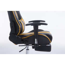Fauteuil de bureau racing Limit avec repose-pieds, noir/jaune