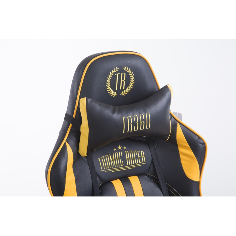 Fauteuil de bureau de course Limit avec repose-pieds noir/jaune