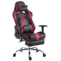 Fauteuil de bureau racing Limit avec repose-pieds, noir/rouge