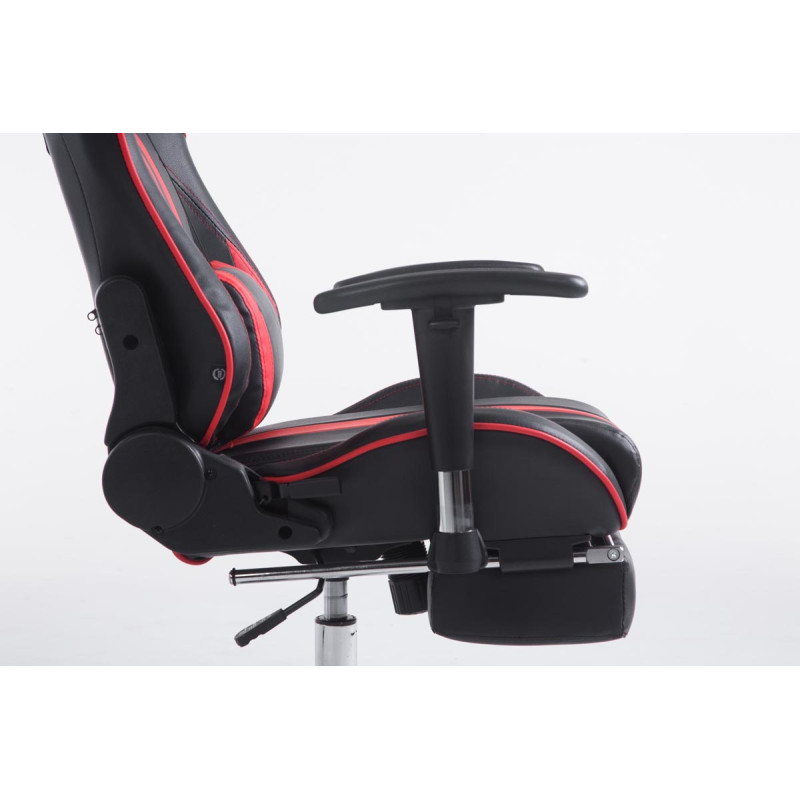 Fauteuil de bureau racing Limit avec repose-pieds, noir/rouge