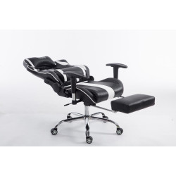 Fauteuil de bureau racing Limit avec repose-pieds, noir/blanc