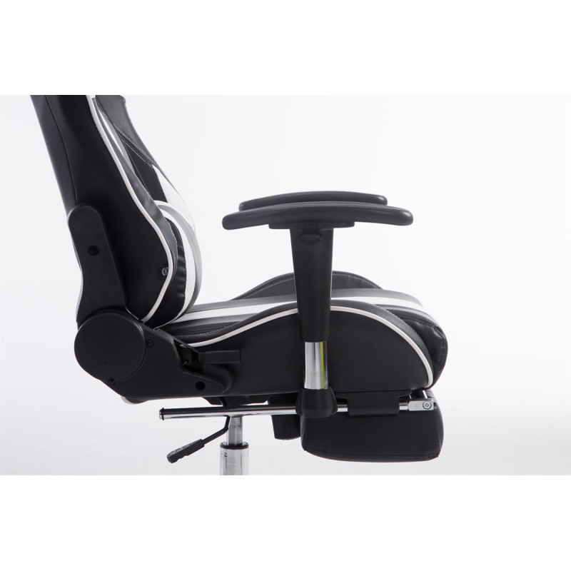 Fauteuil de bureau de course Limit avec repose-pieds noir/blanc