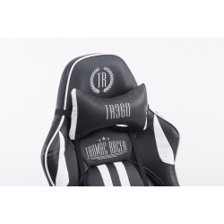 Fauteuil de bureau racing Limit avec repose-pieds, noir/blanc