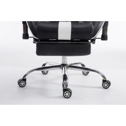 Fauteuil de bureau racing Limit avec repose-pieds, noir/blanc