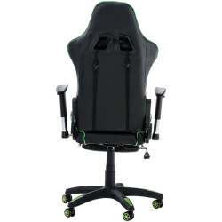 Fauteuil de bureau de course Turbo avec repose-pieds noir/vert