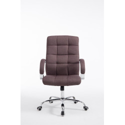 Fauteuil de bureau Mikos en tissu marron