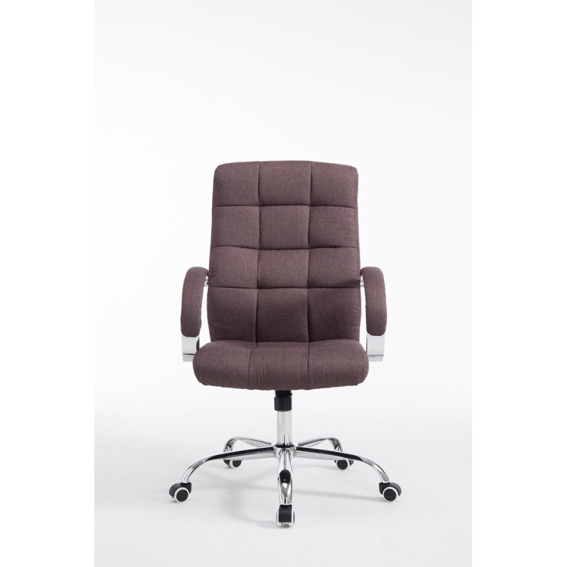 Fauteuil de bureau Mikos en tissu marron