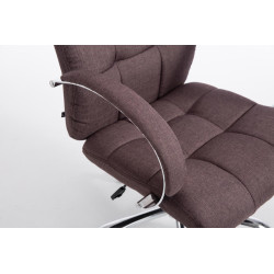 Fauteuil de bureau Mikos en tissu marron