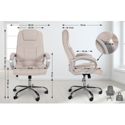 Chaise de bureau BIG Apollo en tissu cr?me