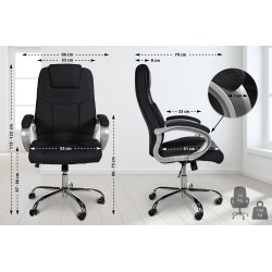 Fauteuil de bureau BIG Apollo en tissu noir