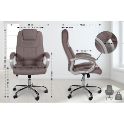 Grande chaise de bureau Apoll, tissu taupe