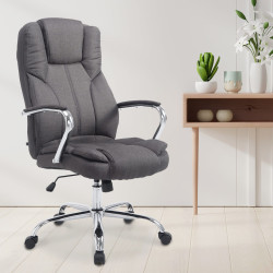Poltrona ufficio XXL Xanthos in tessuto grigio scuro