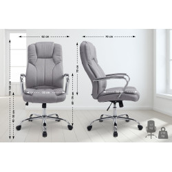 Fauteuil de bureau BIG Xanthos tissu gris