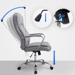 Silla De Oficina XXL Xanthos En Tela Gris