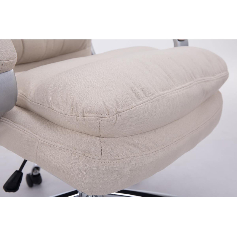 Sedia da ufficio XXL Vancouver tessuto crema