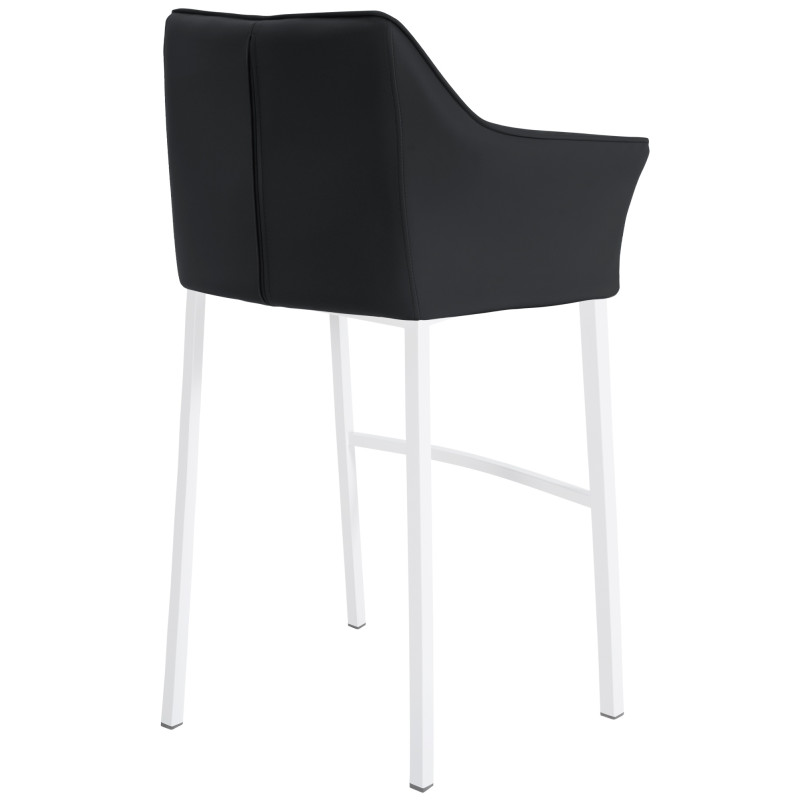 Tabouret de bar Damaso avec structure à 4 pieds, noir