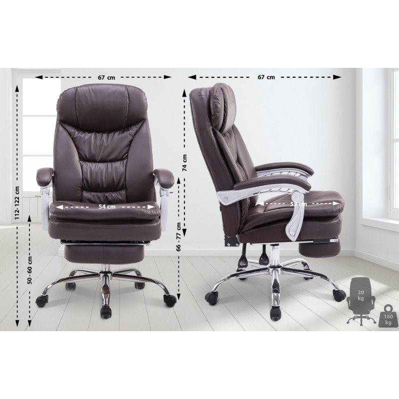 Silla de oficina XL Troy Marrón