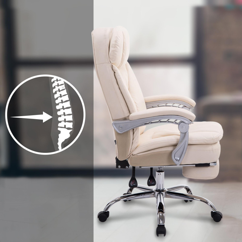 Fauteuil de bureau XL Troy crème