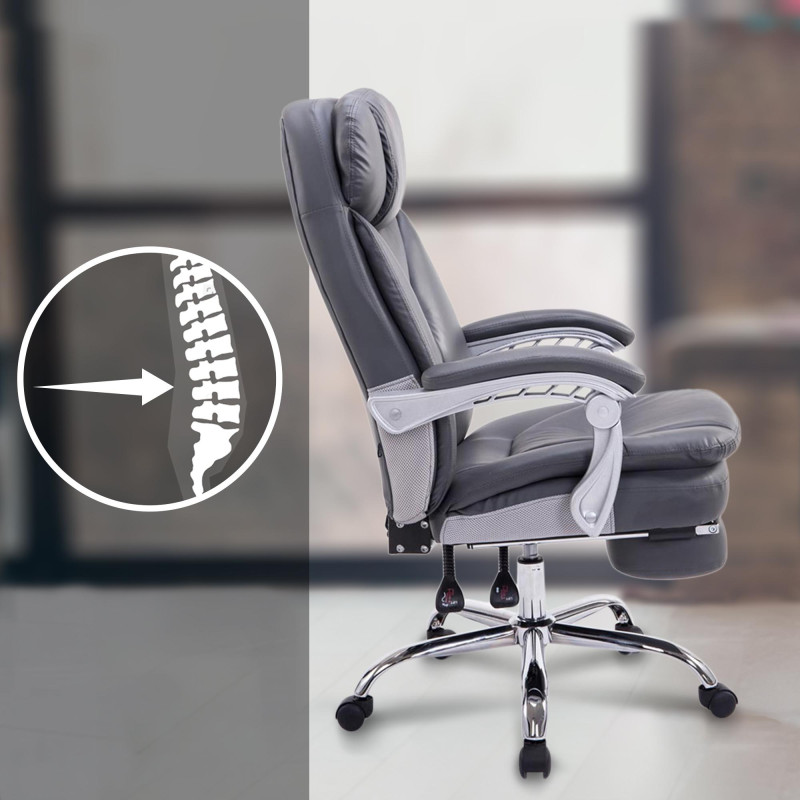 Fauteuil de bureau XL Troy grise