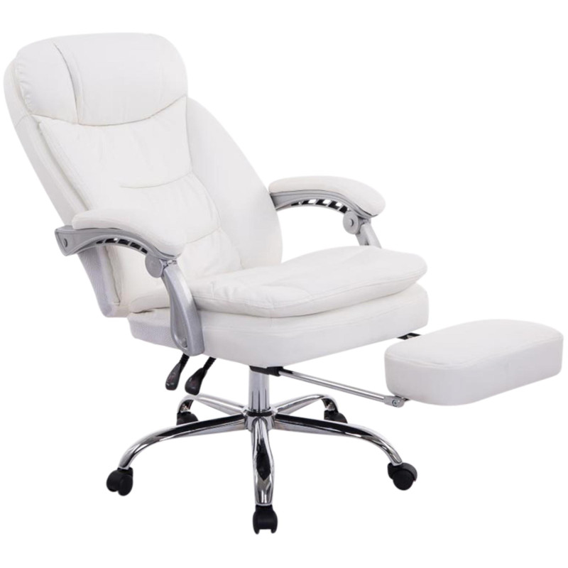Sedia ufficio XL Troy in similpelle bianco