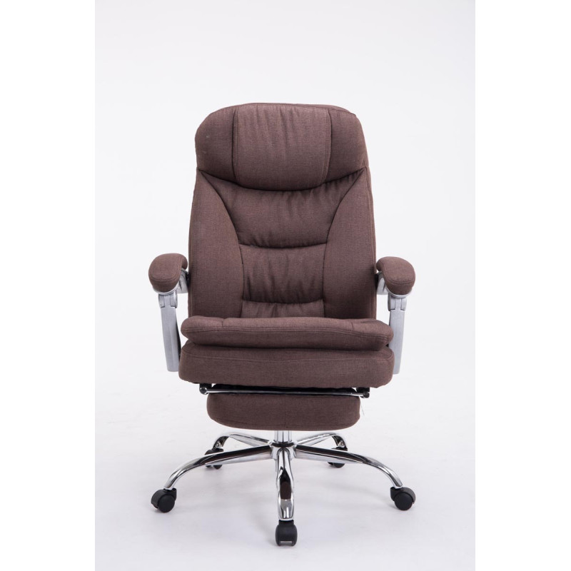 Fauteuil de bureau XL Troy en tissu marron