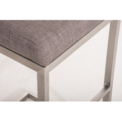 Tabouret de bar Paros tissu gris