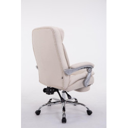 Silla de Oficina XL TROY Tapizada en Tela Crema