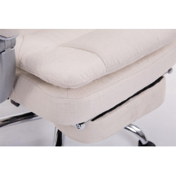 Silla de Oficina XL TROY Tapizada en Tela Crema