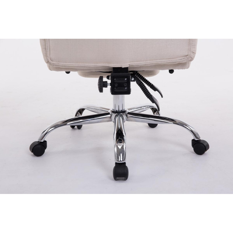 Silla de Oficina XL TROY Tapizada en Tela Crema