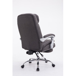 Fauteuil de bureau XL Troy en tissu gris foncé