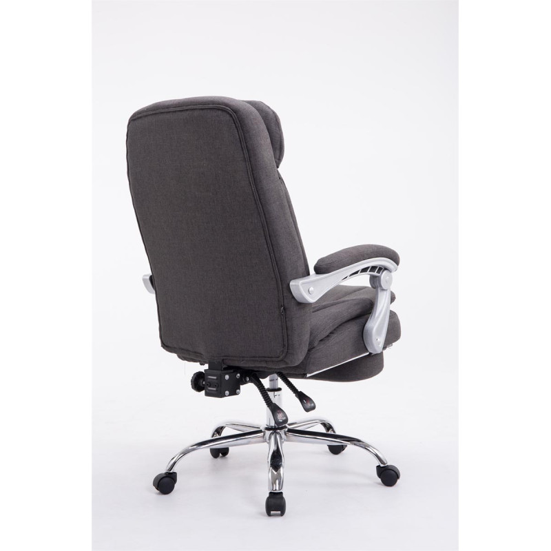 Fauteuil de bureau XL Troy en tissu gris foncé