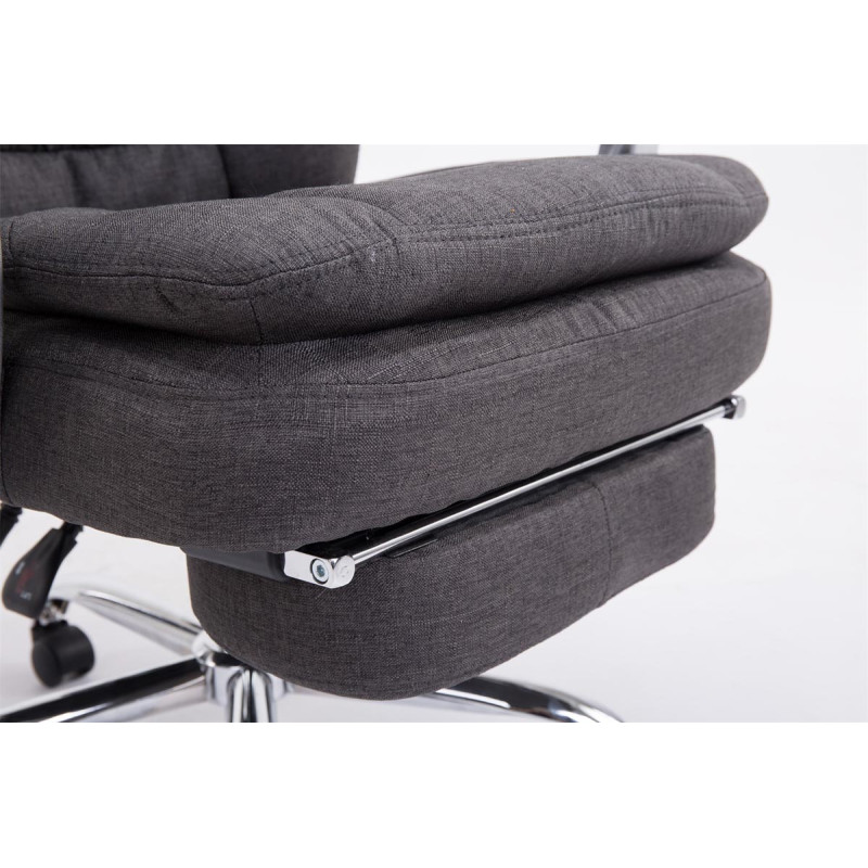 Fauteuil de bureau XL Troy en tissu gris foncé