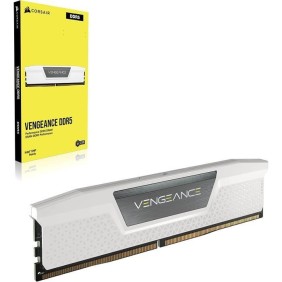 Mémoire RAM - CORSAIR - Vengeance DDR5 - 32GB 2x16GB DIMM - 5600 MHz - 1,25V - Blanc (CMK32GX5M2B5600C36W)