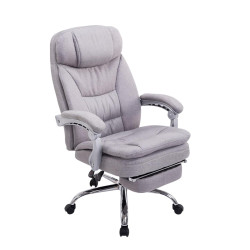 Fauteuil de bureau XL Troy en tissu gris