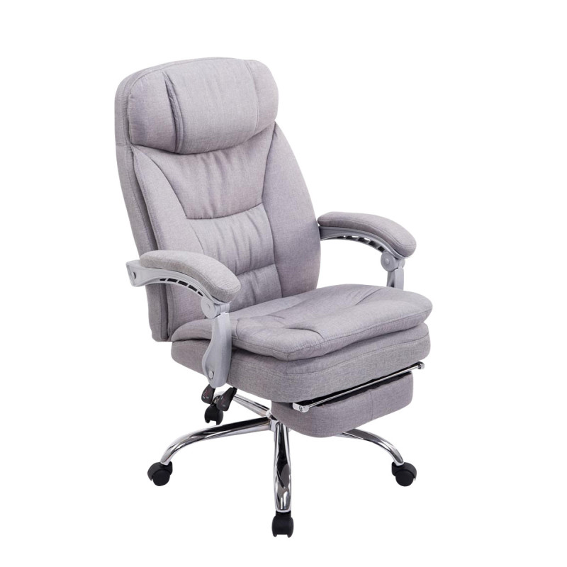 Fauteuil de bureau XL Troy en tissu gris