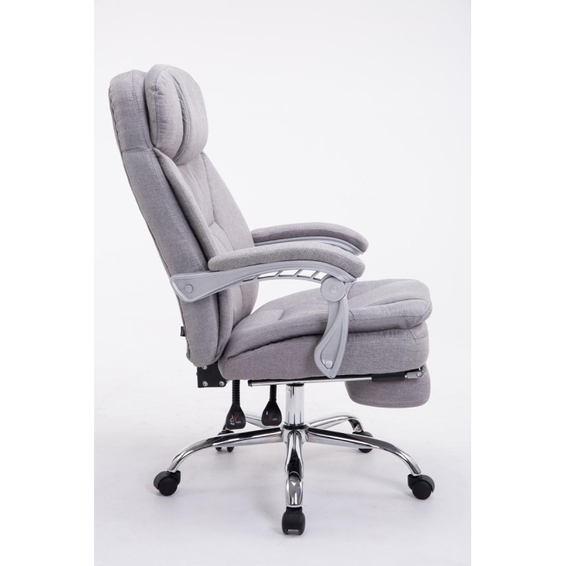 Fauteuil de bureau XL Troy en tissu gris