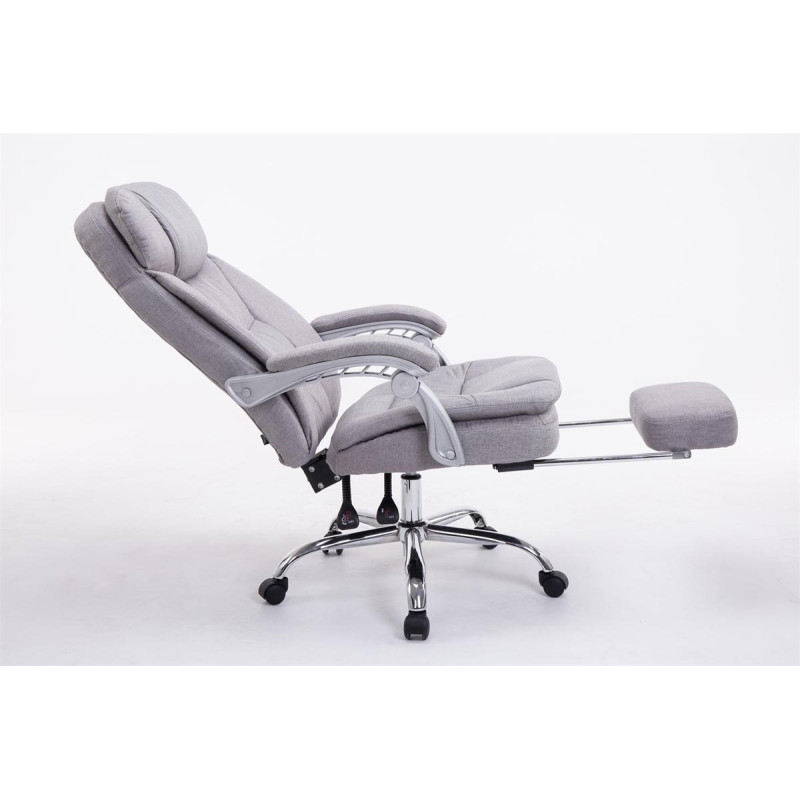 Fauteuil de bureau XL Troy en tissu gris