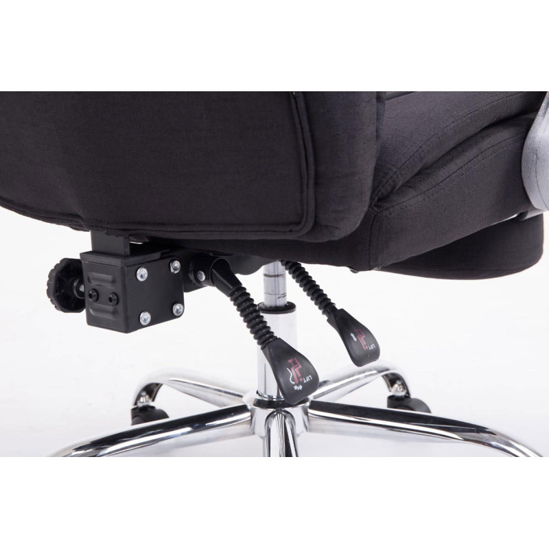 Silla de Oficina XL TROY Tapizada en Tela Negro