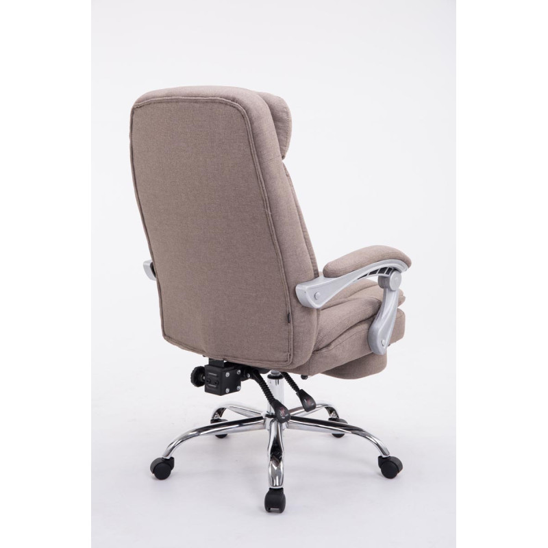 Fauteuil de bureau XL Troy tissu taupe