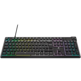 Clavier gaming filaire a membrane - CORSAIR - K55 CORE RGB - Rétroéclairage RGB 10 zones - Gris - Silencieux et réactif